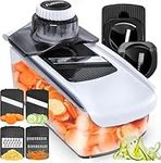 6-in-1 Mandoline Vegetable Slicer Spiralizer - Kitchen Mandolin Slicer Food Slicer Veg Slicer - Mandoline Slicer Professional Onion Slicer Julienne Slicer Potato Slicer Salad Slicer Cheese Grater