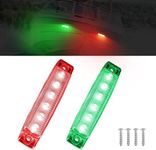 RVZONE Marine Navigation Lights - 2 in 1 Stern & Bow Lights, Waterproof, 12V, Suitable for Pontoon, Yacht, Fishing, Kayak (1 Red, 1 Green)