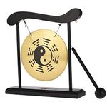 Hangarone Zen Table Gong, Feng Shui Desktop Gong with Mallet, Taiji Symbol Meditation Desk Bell, Gong Percussion Instruments