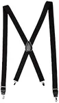 Dockers Men's Solid Suspenders, Black, One Size