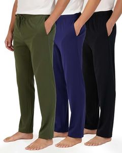 Real Essentials 3 Pack: Mens Big & Tall King Size Pajama Pants Cotton Soft Pajamas Men Flannel Bottoms Fleece Buffalo Plaid Pj Lounge Pants Sleepwear Pijamas Hombres Woven - Set 4, 3x Tall