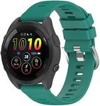 Fit for Garmin Forerunner 165 Watch Bands Women Men, 20mm Adjustable Sport Soft Silicone Replacement Bands Straps Wristbands Fit for Garmin Forerunner 165 Music (Green)