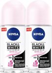NIVEA Black & White Invisible 48H Protection Water Lily Anti-Perspirant Roll-On, 2x50ml