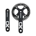 PETCHOR Square Taper Crankset MTB, Mountain Bike Single Speed Crankset, Bicycle Crank Arm Set 170mm 104BCD, 42T Chainring & Bolts, Black