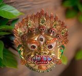 Salvus APP SOLUTIONS Wall Hanging Metal Mahakal Face Mask Nazar Battu Evil Eye Protector For Home, Office & Shops (Mulit_5x4.5INCH)