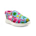 KazarMax Kids Girls Turquoise Flamingo Pop Art Printed Sandal - 8 Kids UK