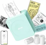 Nelko Sticker Printer, PM230 Mini Printer Bluetooth Portabel Sticker Maker with 3 Rolls Paper, Print Pods Mini Printer with Multiple Templates for Phone & Tablet, Green