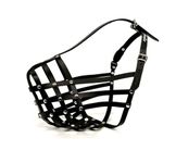 L&J Pets Uk Genuine Leather Dog Muzzle for Large Dogs. Dogue de Bordeaux, Bullmastiff, Rottweiler, Mastiff, German Shepherd. Basket Muzzle for Training, Walking & Safety (Black, DB3)