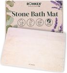 ROHKEX Stone Bath Mat Diatomaceous Earth Bath Mat - Super Absorbent, Non-Slip, Quick Dry Easy to Clean Durable Bathroom Shower Floor Mat, Soft-Touch Surface Natural, Sustainable, 24 x 15