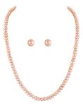 Natural Fresh Water Peech Colour Pearl Necklace Chain With Certificate from Hyderabad for Women Girls (Single Layer)