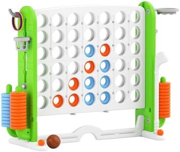 KORIMEFA Giant 4-in-a-Row Game - Jumbo 4 to Score Yard Game Family Game Set for Kids Adults, Height Adjustable with Golf Accessory, Green