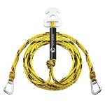 Boat Tow Harness Tubing Rope- Heavy Duty 16ft Watersports Quick Connector for 4 Rider Towable Tube, Jet Ski with Stainless Steel Hook