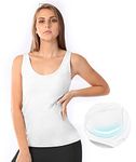 TAIPOVE Women's Shelf Bra Tank Top Camisole Layering Tanks Cami Shirt White