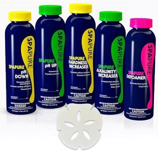 Spapure Hot Tub Chemical Balancing Maintenance Kit Includes Alkalinity Increaser, Ph Increaser, Ph decreaser, Calcium Hardness Increaser & Defoamer