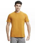 Jockey Men's Regular Fit Round Neck Half Sleeved T-Shirt 2714_Desert Sun_S