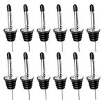 Liquor Pourer, Bottle Pourers for Spirits, 12Pack Stainless Steel Freeflow Liquor Spirits Pourer Speed Pourers Wine Bottle Spirits Pourers Tapered Spout with Rubber Dust Caps