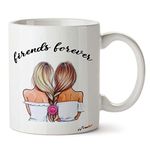 FirseBUY Best Friend Coffee Mug for Women - Long Distance Friendship, Besties, BFF, Good Friends Birthday - Moving Away, Valentine’s Day Gifts 325ml