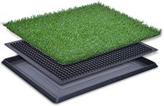 Dog Grass Pad with Tray, Artificial Turf Dog Grass Pee Pad Potty Training for Indoor Outdoor Use, Washable Replacement Potty Mat for Dog (3-Piece Dog Relief System, 20'' x 30'')