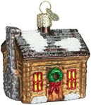 Old World Christmas Log Cabin Glass Blown Ornament