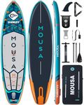 MOUSA 11'6"×35" Extra Wide Inflatable Stand Up Paddle Board, Stable Long SUP for 2 People/Family, Shoulder Strap, 5 Handles, 100L Backpack, All-Round Sup Board, Removeable Big Fin