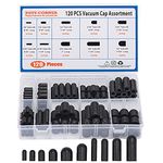 BUSY-CORNER 120 Pieces Rubber Vacuum Cap Assortment 10 Sizes Tube OD from 1/8" to 1/2" Sizes Automotive Carb Line Hose Caps Kit for Carburetor Manifold