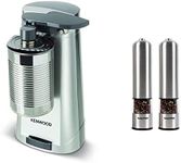 Kenwood CAP70.A0SI 3-in-1, Can Opener, Knife Sharpener, Bottle Opener, 40 W, Silver & Salter 7722 SSTUR Electric Mill Grinder Set – Brushed Stainless Steel Finish, Ceramic Mechanism