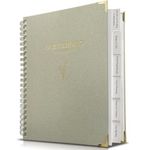 WeddingGiftsWedding Wedding Planner Book and Organizer for Bride - Elegant Linen Cover Wedding Planning Binder with Checklists,Pockets & Calendars,Perfect Engagement Gifts for Couples(Sage)