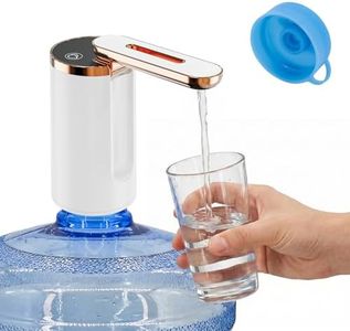 Myvision Water Dispenser for 5 Gallon Bottle, Portable USB Charging Electric Water Pump, Drinking Water Jug Pump for Home, Kitchen, Living Room, Office, Camping, Universal for 3-5 Gallon (Plus W)