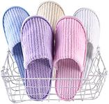 Eucoz 5 Pairs SPA Slippers,Assorted Color,Closed toe for Family,Guests,Travel,Hotel,Hospital,Washable,Portable,Disposable…