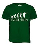 Candymix - Clay Pigeon Shooting Evolution of Man - Mens T Shirt Top T-Shirt, Size 3X-Large, Colour Bottle Green