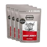 Ember Snacks: Biltong Beef Jerky Chilli Flavour (4 x 250g = 1kg total) - Protein Keto Snacks, Bulk Bags - Resealable for On The Go Snack - From British and Irish Meat [Packaging May Vary]