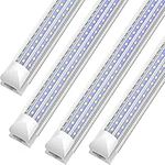 SHOPLED 8FT LED Shop Light,90W 11700LM 6000K Daylight White, D Shape ETL ertified T8 Tube Light,led Shop Lights for Garage,for Replacement Fluorescent Light Fixture,Shop Lights for Workshop 4-Pack