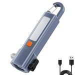 KLIFFOO 3 in1 LED Flashlights, Rechargeable Torch with 3 Lightning Mode, Seat Belt Cutter & Glass Breaker for Car Emergency Use, Portable Handheld Led Flashlight for Camping (3 in 1 LED Flashlights)