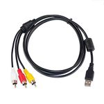 USBEST(R) USB Male A to 3 RCA AV A/V TV Adapter Cord Cable for Vizio tv & Video