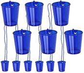 Iconikal Shot Glass on Beaded Necklace, 12-Pack (Blue)