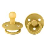 BIBS BPA-Free Natural Rubber Baby Pacifier | Made in Denmark (Mustard, 0-6 Months) 2-Pack