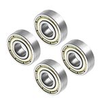 CoCud Deep Groove Ball Bearings, 695ZZ Model 5mm x 13mm x 4mm, Carbon Steel Double Shield Bearings - (Applications: for Motor Skateboards Roller Wheels), 4-Pieces