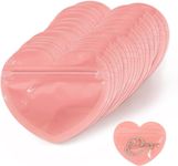 Neouth 100 Pieces 9X5Cm Small Bags For Business, Zip Lock Pouch, Heart-Shaped Jewelry Bags, Clear Mylar Ziplock Baggies, Mini Packaging Supplies For Earring Sample, Plastic, Pink