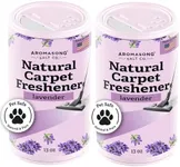 Aromasong Carpet Deodorizer Powder- 2-Pack -100% Natural Lavender Carpet Freshener - Safe For Pets - Carpet Powder For Vacuuming - Effective Pet Odor Eliminator For Strong Odor & Pet Urine - 13 Oz.
