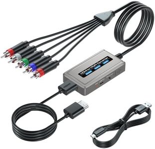 Bcrokory HDMI to Component Converter with Scaler Function, 1080P HDMI to YPbPr Scaler Converter Supports 1080i HDMI Input(HDMI and Component Cables Included)