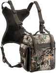 WOLFHUNT Binocular Harness Chest Pack Magnetic Closure, Bino Case with Detachable Rangefinder Pouch, Camouflage Bino Bag with Adjustable Strap for Hunting, Field Observation