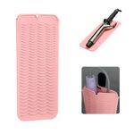 Heat Resistant Silicone Mat with Hanging Hole Style, Straightener Heat Resistant Travel Mat & Pouch For Curling Iron, Hair Straightener, Flat Iron and Other Hot Hair Styling Tools, 11X5 Inches, Pink