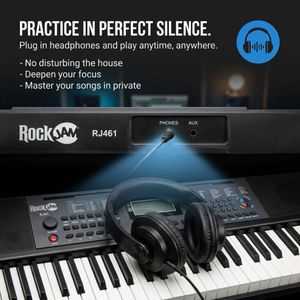 RockJam 61-Key Keyboard Piano – Portable Electronic Music Keyboard