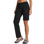 liyiyiyia Women's Convertible Hiking Pants, Cargo Zip Off Shorts Women 7 Pockets Quick Dry Lightweight for Summer Outdoor Black
