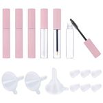 QINREN 6pcs Empty Mascara Tube, 10ml Empty Mascara Tube and Wand Refillable Mascara Tube with Eyelash Wand Eyeline Container Bottle with Rubber Inserts and Funnels Set for DIY Eyelash Cream Mascara