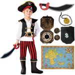 Spooktacular Creations Kids Pirate Costume, Pirate Dress Up for Boys Halloween theme party and Role Play-S