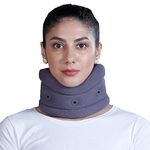 DRIVECURE Cervical Collar for Men & Women | Pack of 1-Grey |Collar for Neck Pain|Neck Support for Excessive Strain| Adjustable Neck Brace for Extra Comfort Medium (M)