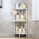 SWTYMIKI Shower Caddy Corner - 3 Tier Bathroom Corner Shelf Standing Shower Organizer, Rustproof Shower Corner Shelf with Soap Holder, Shower Rack for Inside Bathroom, Bathtub, Shower Pan, White