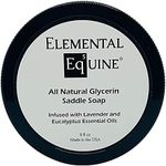 Elemental Equine All Natural Glycerin Saddle Soap 8oz Infused with Lavender and Eucalyptus Essential Oils