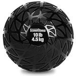 EconoFitness Medicine Ball with Textured Non-Slip Surface -10lb - Provides Superior Grip, for Upper, Lower, and Full Body Workouts (Black, 10lb)